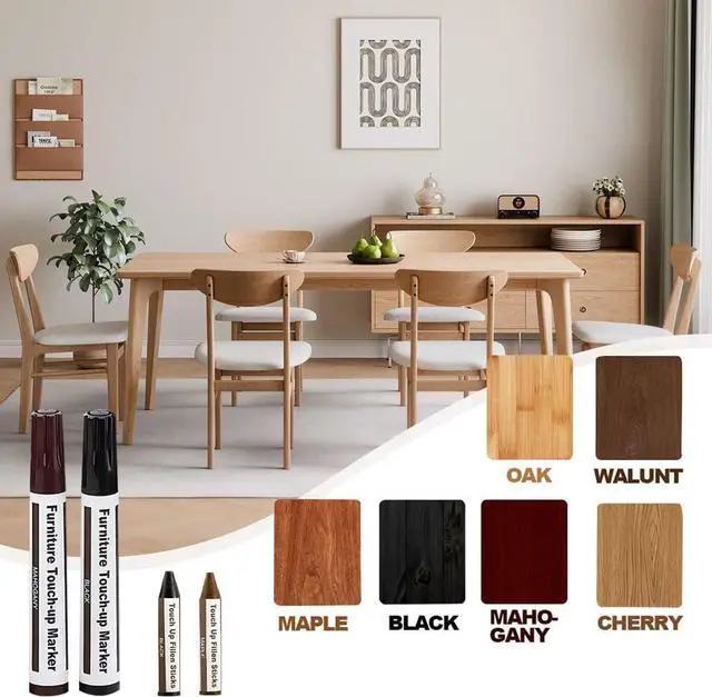 Alt view image 2 of 6 - Wooden Furniture Floor Scratch Repair Markers and Wax Sticks for Stains, Scratches, Wood Floors, Tables, Desks, Carpenters, Bedposts, Touch Ups, and Cover Ups (Set of 13)