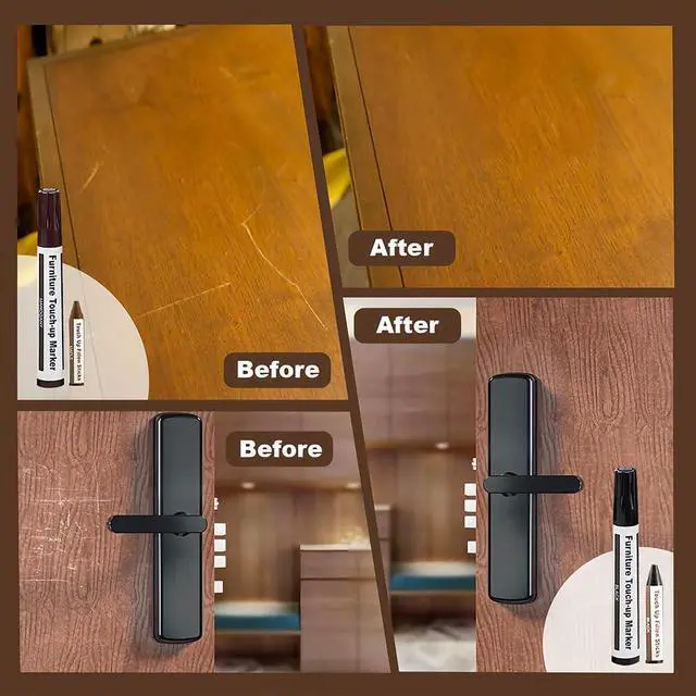 Alt view image 5 of 6 - Wooden Furniture Floor Scratch Repair Markers and Wax Sticks for Stains, Scratches, Wood Floors, Tables, Desks, Carpenters, Bedposts, Touch Ups, and Cover Ups (Set of 13)