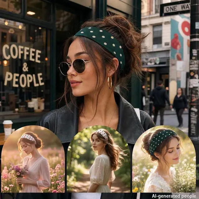 Alt view image 7 of 7 - Headbands for Women 8PCS, Summer-Exclusive Elastic Non Slip Hair Head Bands | Sweatbands head bands for women's hair, Soft Running Fashion Headband for Men & Women for Working Out, Travel, Daily Use
