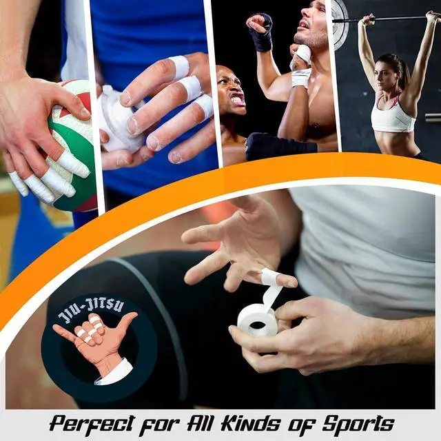 Alt view image 2 of 4 - Pro Finger Sports Tape 8 Pack, 0.5 in x 45 Ft Finger Tape for BJJ, White | Athletic Tape Wrap for Judo, Jiu-Jitsu, Wrestling, Rock Climbing, Weightlifting