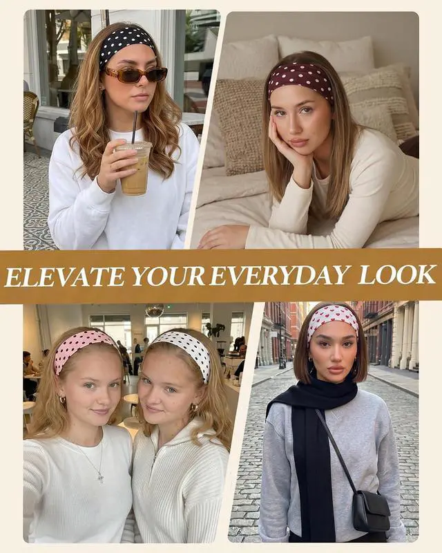 Alt view image 5 of 7 - Headbands for Women 8PCS, Summer-Exclusive Elastic Non Slip Hair Head Bands | Sweatbands head bands for women's hair, Soft Running Fashion Headband for Men & Women for Working Out, Travel, Daily Use