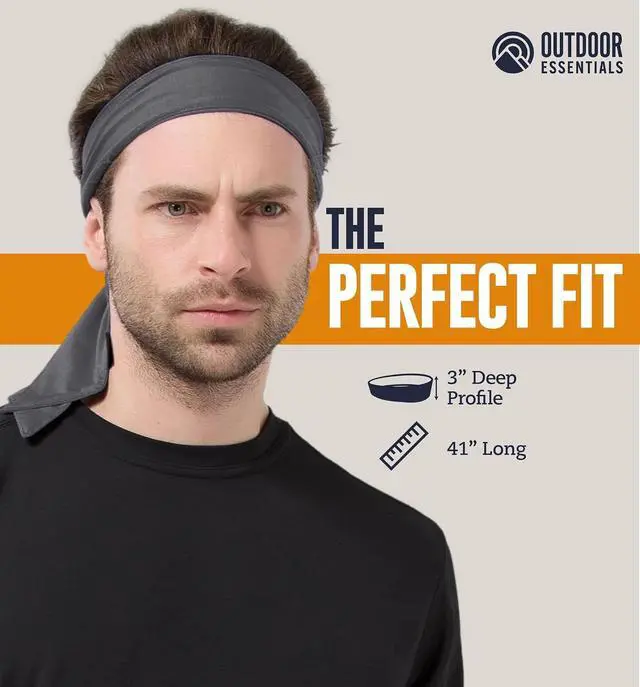 Alt view image 5 of 7 - OutdoorEssentials Tie Headband - Sweat-Wicking Running Headband - Hair Control Head Tie - Ninja Costume Accessories