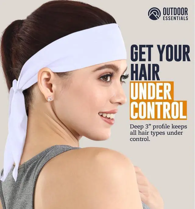 Alt view image 7 of 7 - OutdoorEssentials Tie Headband - Sweat-Wicking Running Headband - Hair Control Head Tie - Ninja Costume Accessories