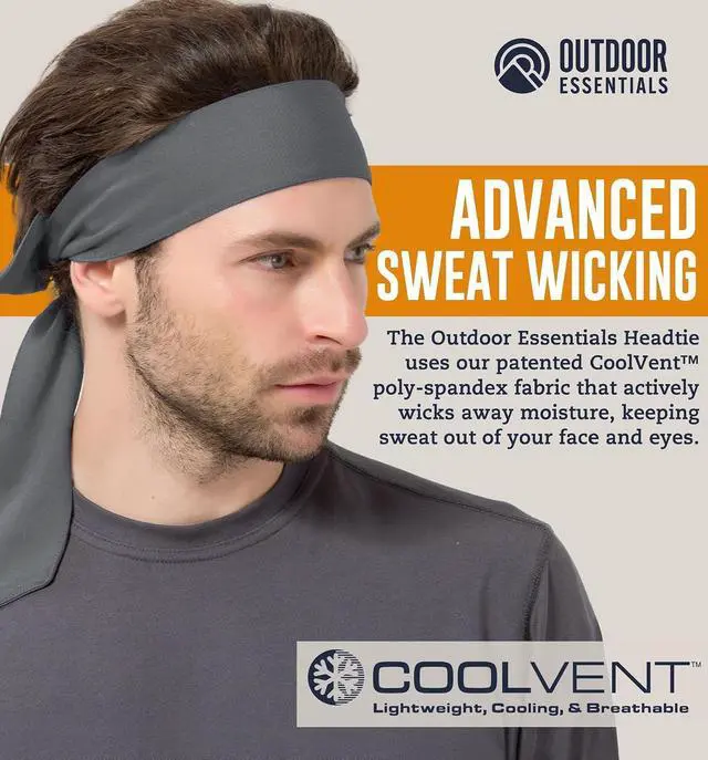 Alt view image 2 of 7 - OutdoorEssentials Tie Headband - Sweat-Wicking Running Headband - Hair Control Head Tie - Ninja Costume Accessories