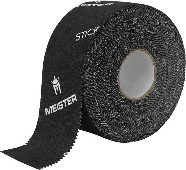 Main image of Meister StickElite Professional Porous Athletic Tape - 15yd x 1.5" - BK - 1 | Breathable rigid sports tape w/ extra sticky grip for bracing ankles, wrists, fingers, hockey sticks, pull-up bars & more