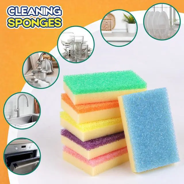 Alt view image 5 of 7 - LAUNDRYLUX Scrub Sponge, Dual-Sided Temperature-Responsive Scrubber | Non-Scratch - Multipurpose Dish Sponges for Kitchens, Bathrooms, and Outdoor Use - 6 Pack