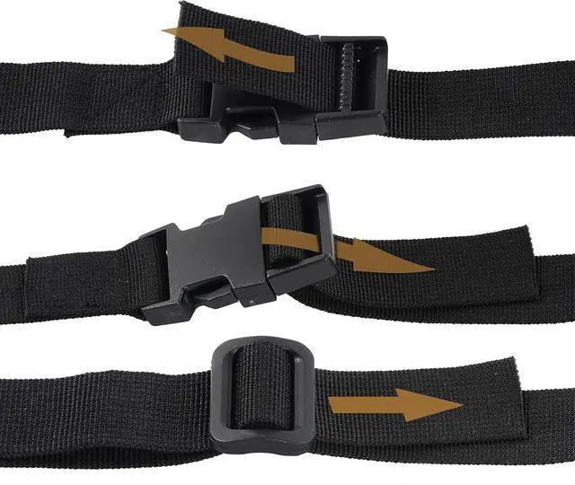 Alt view image 2 of 7 - Wisdompro Luggage Strap, 2 Pack Heavy Duty Utility Straps - 48 inch, Black | Lashing Straps with Quick Release Buckle, Adjustable Nylon Belt for Backpacking, Sleeping Bag Compression, Camping, Hiking