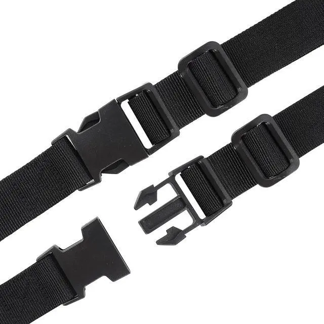 Alt view image 3 of 7 - Wisdompro Luggage Strap, 2 Pack Heavy Duty Utility Straps - 48 inch, Black | Lashing Straps with Quick Release Buckle, Adjustable Nylon Belt for Backpacking, Sleeping Bag Compression, Camping, Hiking