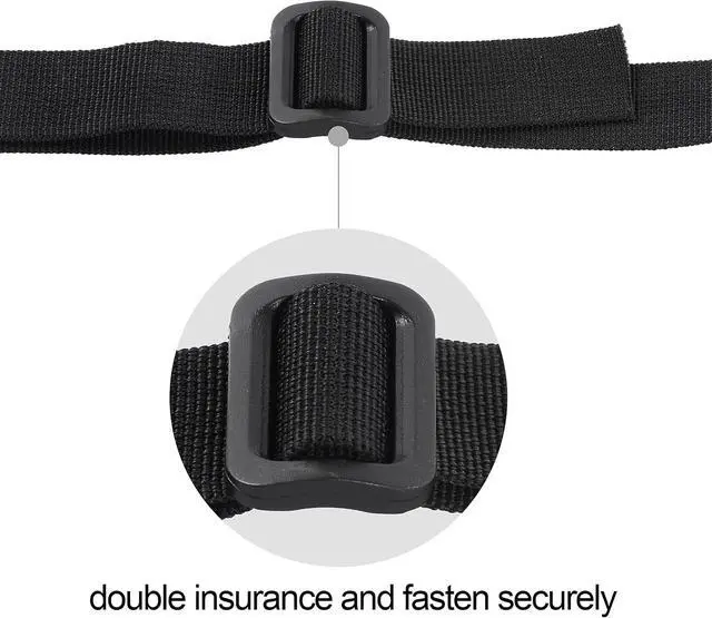 Alt view image 4 of 7 - Wisdompro Luggage Strap, 2 Pack Heavy Duty Utility Straps - 48 inch, Black | Lashing Straps with Quick Release Buckle, Adjustable Nylon Belt for Backpacking, Sleeping Bag Compression, Camping, Hiking