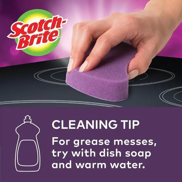 Alt view image 2 of 7 - Scotch-Brite Scratch-Free Glass Cooktop Pads, Chemical Free Cleaning for Glass Stovetops, Tackle Burnt-On Messes, 2 Cleaning Pads