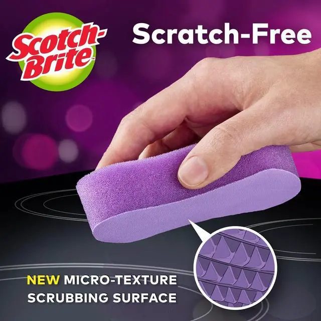 Alt view image 6 of 7 - Scotch-Brite Scratch-Free Glass Cooktop Pads, Chemical Free Cleaning for Glass Stovetops, Tackle Burnt-On Messes, 2 Cleaning Pads
