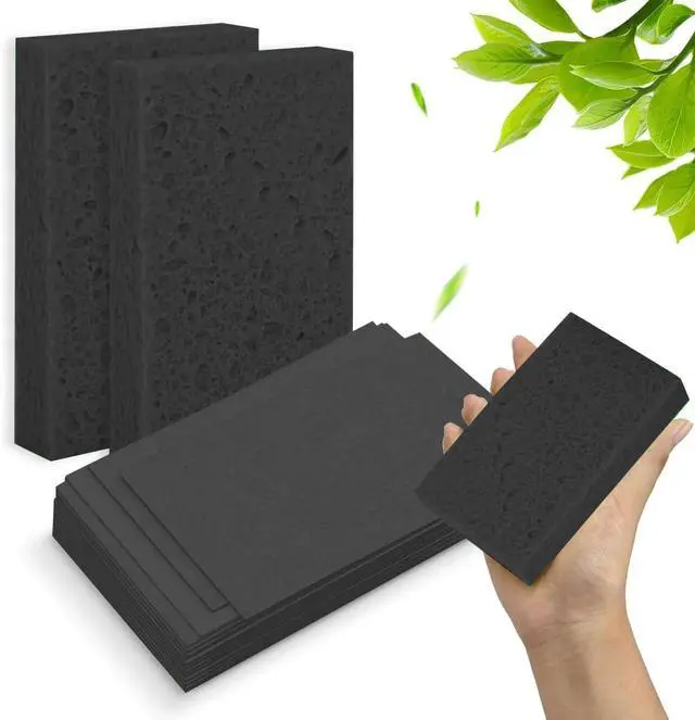 Alt view image 2 of 7 - 6 - Pack Non-Scratch Scrub Sponges - Sponge for Dishes and Washing Dishes, Cleaning Pads for Kitchen Home and MoreBlack