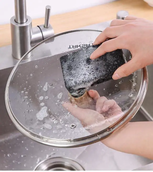 Alt view image 6 of 7 - 6 - Pack Non-Scratch Scrub Sponges - Sponge for Dishes and Washing Dishes, Cleaning Pads for Kitchen Home and MoreBlack