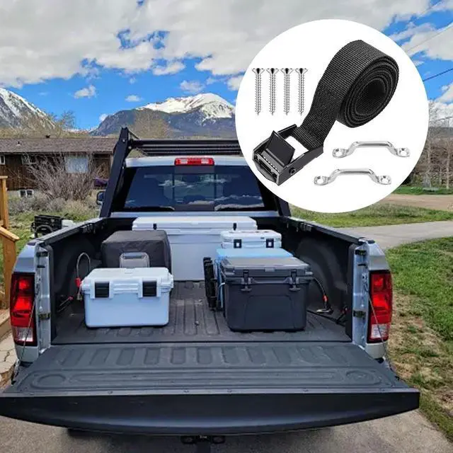 Alt view image 5 of 6 - 2 PCS 1" x 4ft Battery Tie Down Strap kit,Battery Hold Down Strap with Stainless Steel Cam Buckle,4 Stainless Steel Eye Strap Mounts, 8 SS Screws for Boats, Luggage Belt, Cars