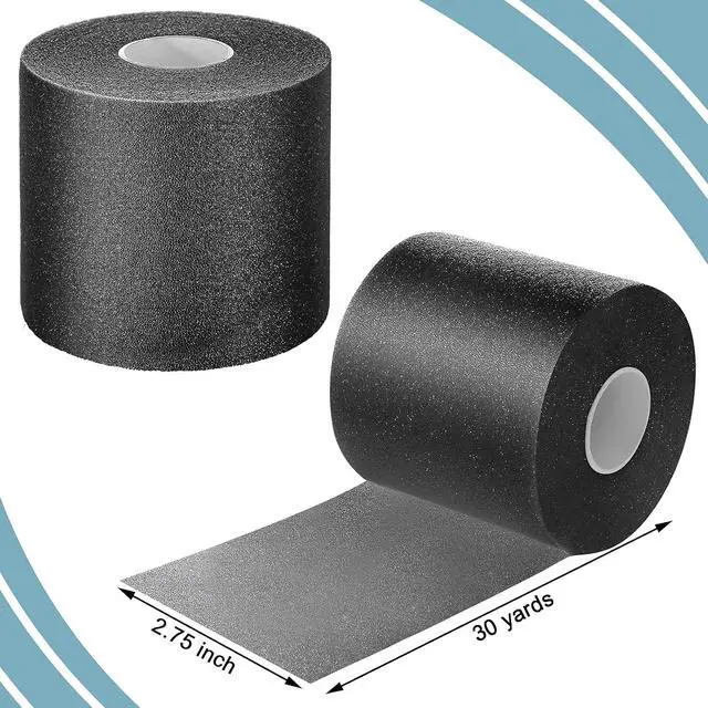 Alt view image 2 of 6 - Nuanchu 4 Pcs Pre Wrap Athletic 120 Yards Prewrap Headbands for Hair Foam Underwrap Sports Wrap Hair Prewrap Strip Tapes for Ankles Wrists Sports Foam Tape(Black)