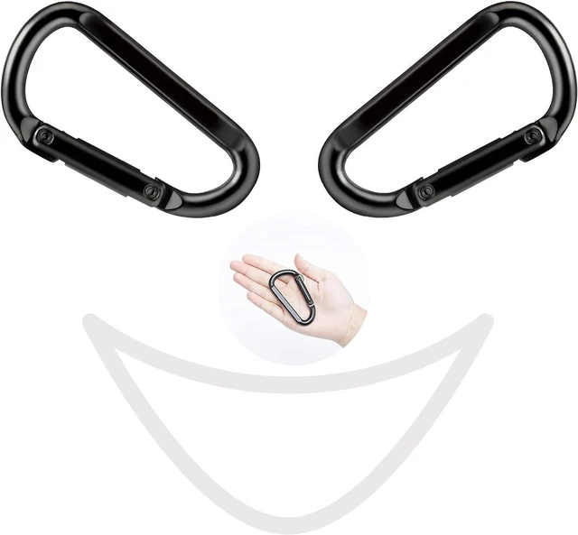Alt view image 6 of 6 - EZYA Heavy Duty Carabiner Clips, 860lbs - 3" Iron Carabiners for Keys, Gym, Camping, Hiking Accessories - D-Ring Keychain Hooks for Hammocks, Backpacks, Outdoor Gear