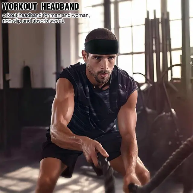 Alt view image 2 of 7 - Sweat Headbands for Men,6 Pack Workout Sports Hairband for Gym, Ideal for Fitness,Running,Cycling,Hike