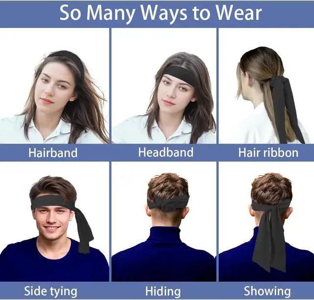 Alt view image 5 of 6 - Sport Tie Headbands Tennis Head Tie for Men Women Sports Fans Ninja Soccer Basketball Teams Head Ties Halloween