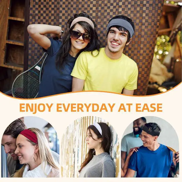 Alt view image 6 of 6 - Headbands for Women 8PCS, Summer-Exclusive Elastic Non Slip Hair Head Bands | Sweatbands head bands for women's hair, Soft Running Fashion Headband for Men & Women for Working Out, Travel, Daily Use