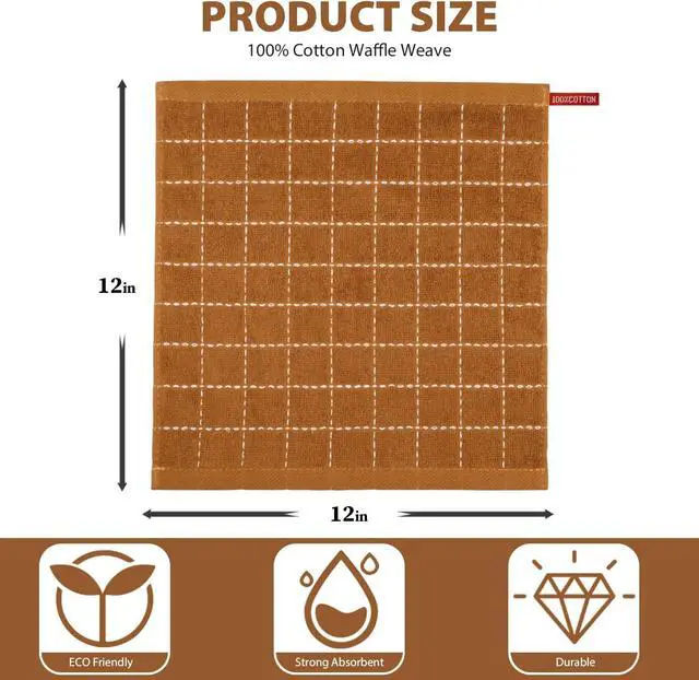 Alt view image 2 of 7 - Nialnant 6 Pack Terry Kitchen Towels,Dish Cloths for Washing Dishes | 100% Cotton Reusable Cleaning Rag,Ultra Soft Absorbent, Quick Drying Dish Towels for Kitchen,12x12 Inches