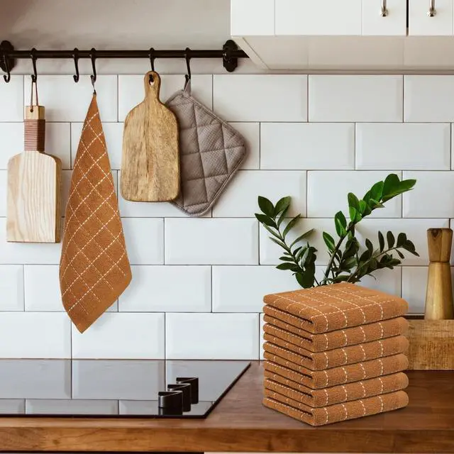 Alt view image 6 of 7 - Nialnant 6 Pack Terry Kitchen Towels,Dish Cloths for Washing Dishes | 100% Cotton Reusable Cleaning Rag,Ultra Soft Absorbent, Quick Drying Dish Towels for Kitchen,12x12 Inches