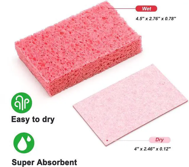 Alt view image 2 of 6 - ARCLIBER 12 Pack Cellulose Scrub Sponges Non-Scratch Heavy Duty Kitchen | Cellulose, Pop-Up, Eco-Friendly, Heavy Duty, Non-Scratch, Kitchen, Bathroom, Multipurpose, Odor Resistant