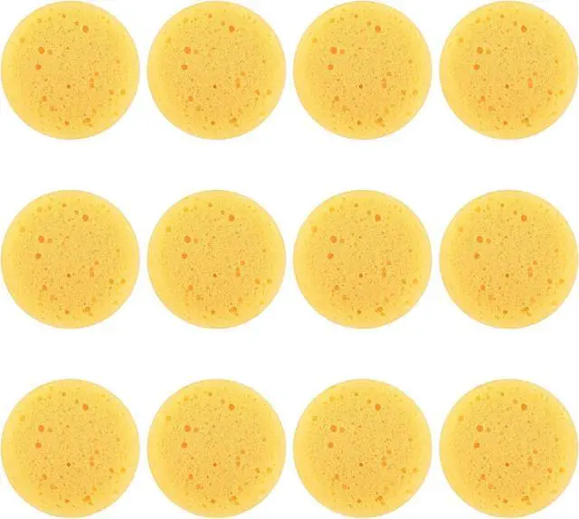 Main image of Ymapinc 12PCS Kitchen Sponges for Washing Dishes Round Natural Cleaning Sponge,Cellulose Eco-Friendly No Odor, Dusting, Cleaning Bathroom, 7 * 7cm