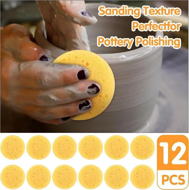 Alt view image 6 of 7 - Ymapinc 12PCS Kitchen Sponges for Washing Dishes Round Natural Cleaning Sponge,Cellulose Eco-Friendly No Odor, Dusting, Cleaning Bathroom, 7 * 7cm