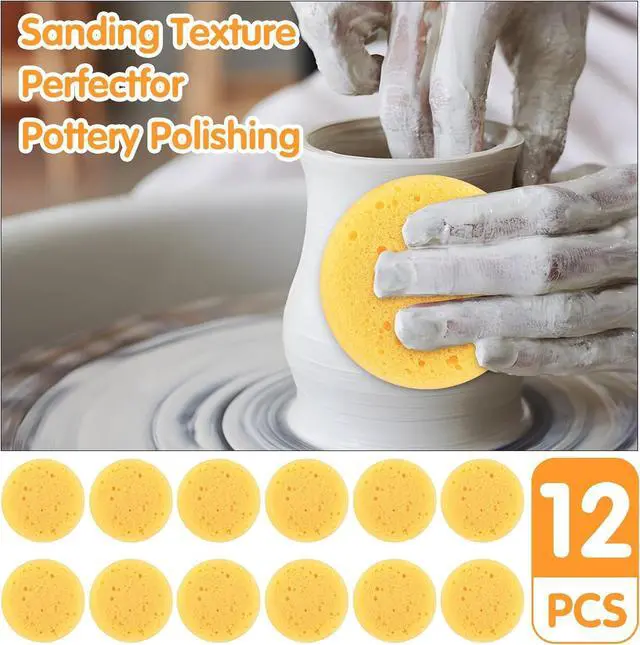 Alt view image 7 of 7 - Ymapinc 12PCS Kitchen Sponges for Washing Dishes Round Natural Cleaning Sponge,Cellulose Eco-Friendly No Odor, Dusting, Cleaning Bathroom, 7 * 7cm