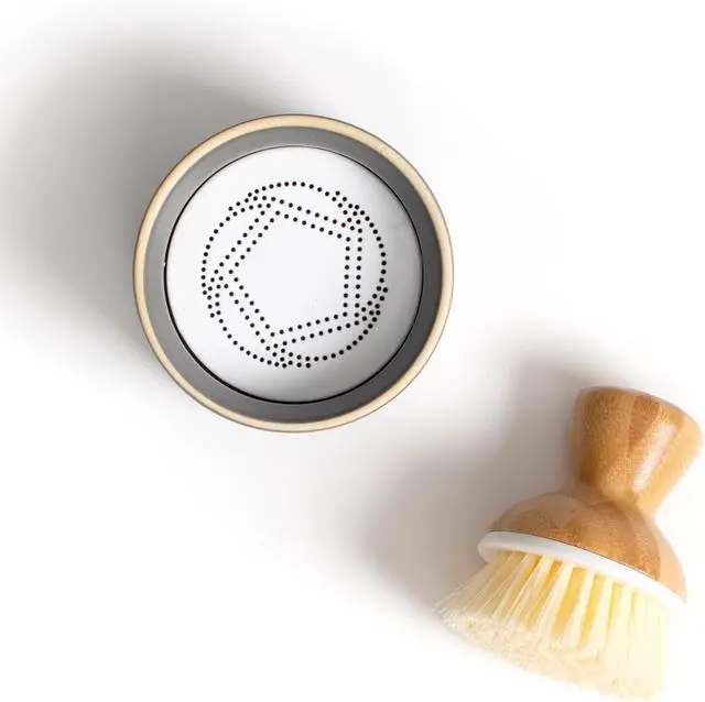 Alt view image 6 of 7 - Full Circle Bubbly Palm Brush, Dish Scrub Brush for Nonstick, White | Family-safe & formaldehyde-free, with an ergonomic handle for effortless cast iron, nonstick & sink cleanup.