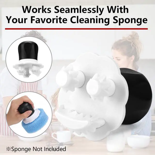 Alt view image 2 of 6 - Sponge Hub Handle for Scrub Daddy Sponges | Ergonomic Palm Brush Holder | Brush Holder for Oven, Stove, Bathroom 2 Pack (Sponges Not Included)