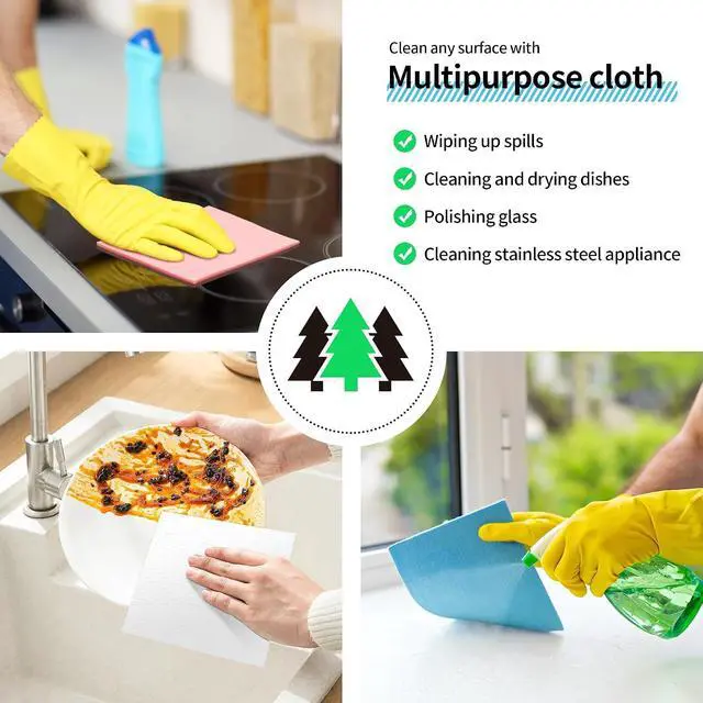 Alt view image 5 of 7 - Swedish Dishcloths, 18 Pack Kitchen Towels Dish Rags, Absorbent Swedish Dish Towels for Kitchen, Non-Scratch Cellulose Sponge Cloths, Biodegradable Washable Reusable Paper Towels, Assorted