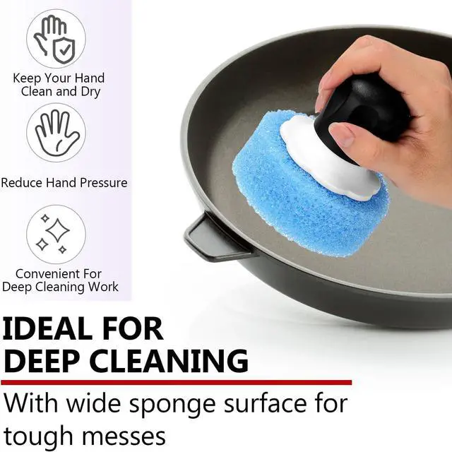 Alt view image 5 of 6 - Sponge Hub Handle for Scrub Daddy Sponges | Ergonomic Palm Brush Holder | Brush Holder for Oven, Stove, Bathroom 2 Pack (Sponges Not Included)