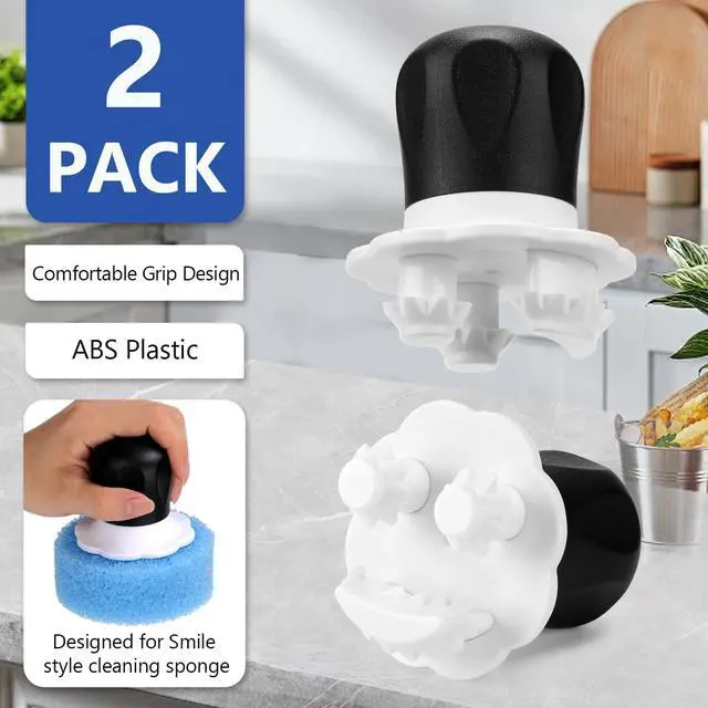 Alt view image 6 of 6 - Sponge Hub Handle for Scrub Daddy Sponges | Ergonomic Palm Brush Holder | Brush Holder for Oven, Stove, Bathroom 2 Pack (Sponges Not Included)