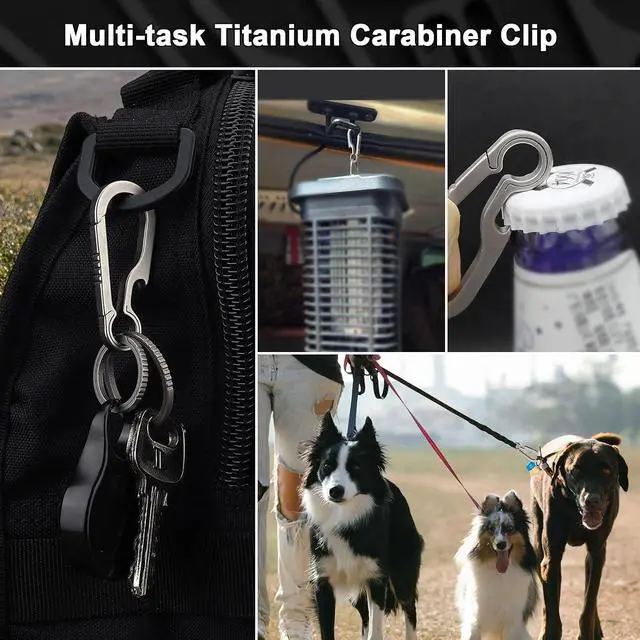 Alt view image 6 of 7 - PJYTAC Titanium Carabiner Keychain Clip for Keys, 2/2.6 Inch Small | Heavy Duty, Key Holder, Quick Release, Ultra Light, Bottle Opener, Hypoallergenic, Valentines Day Gift for Him Men