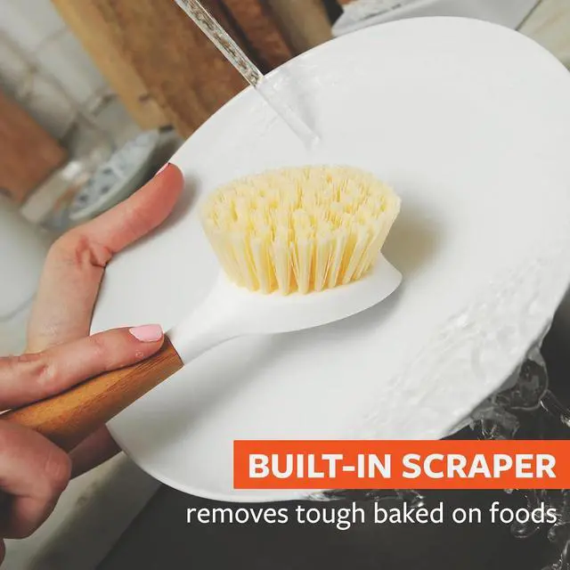 Alt view image 5 of 7 - Full Circle Daily Dish Brush, Bamboo Grip & Strong Bristles for Pots & Pans | A sustainable, natural scrubber with tough bristles that tackles nonstick pans & cast iron cookware.
