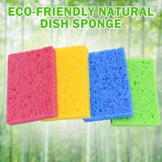 Alt view image 7 of 7 - YoleShy Sponge Kitchen Natural Cellulose Sponges 10 Pack Compressed Sponges for Cleaning Reusable Dish Sponge Kitchen Non-Scratch DIY