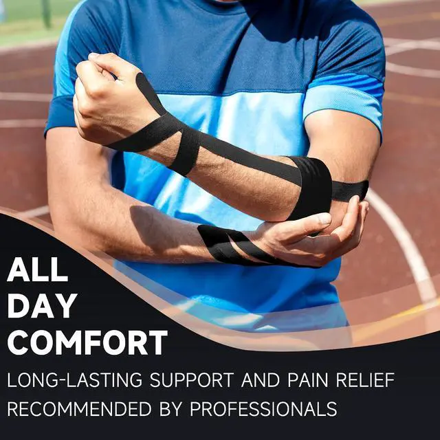 Alt view image 5 of 6 - CKeep Kinesiology Tape, Uncut Premium Elastic Athletic Tape 2 Rolls, Black | Original Cotton Latex Free Kinetic Tape, Breathable & Waterproof Sports Tape for Muscle and Joint Support, 2inch x 16ft