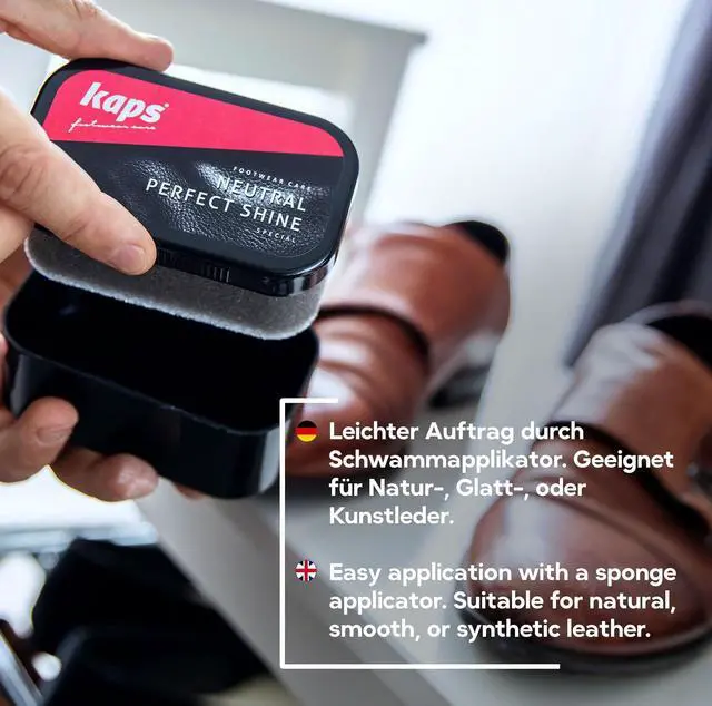Alt view image 7 of 7 - Kaps Shoe Polish Sponge Gives Instant Gloss, For Leather Shoes Boots Bags, Perfect Shine