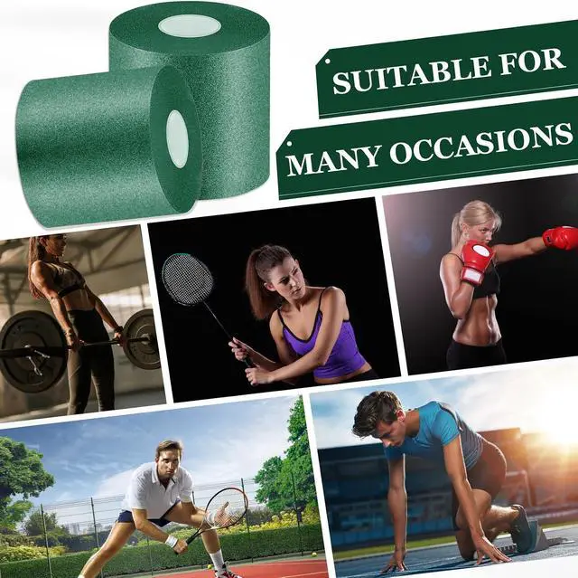 Alt view image 4 of 5 - Nuanchu 30 Yards Prewrap Athletic Tape Foam Underwrap Sports, Dark Green | Underwrap Tape Foam, Underwrap Bandage, For Wrists, Hair Ties, Ankles, Knees, Elbows, 2.76" Wide Foam Roll, No Sticky Residue