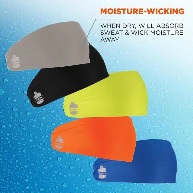 Alt view image 4 of 7 - Ergodyne Chill-Its 6634 Cooling Headband, Sports Headbands for Men and Women, Moisture Wicking