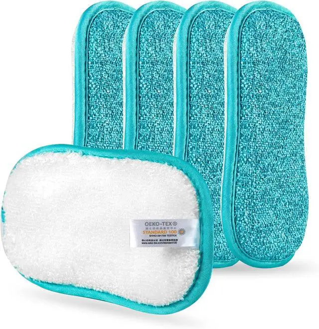 Main image of Reusable Sponges for Dishes, Kitchen Sponge for Washing Dishes Pack 5/10 | Non Scratch Washable Scrubber, Dishcloth No Odor Multipurpose Scrub Pads Heavy Duty for Dawn Dish Soap Cleaning of Sink Pans