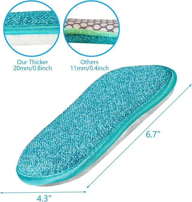 Alt view image 3 of 7 - Reusable Sponges for Dishes, Kitchen Sponge for Washing Dishes Pack 5/10 | Non Scratch Washable Scrubber, Dishcloth No Odor Multipurpose Scrub Pads Heavy Duty for Dawn Dish Soap Cleaning of Sink Pans