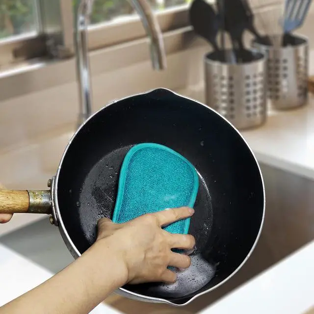 Alt view image 5 of 7 - Reusable Sponges for Dishes, Kitchen Sponge for Washing Dishes Pack 5/10 | Non Scratch Washable Scrubber, Dishcloth No Odor Multipurpose Scrub Pads Heavy Duty for Dawn Dish Soap Cleaning of Sink Pans