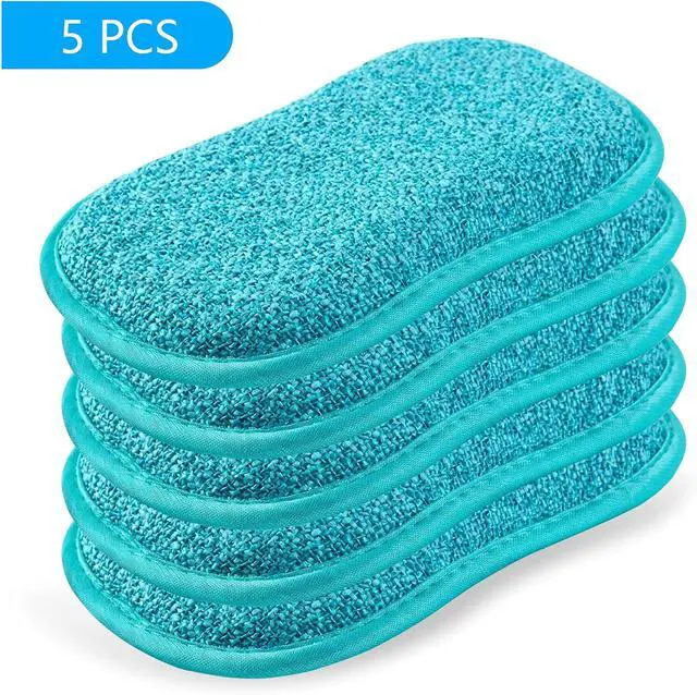 Alt view image 7 of 7 - Reusable Sponges for Dishes, Kitchen Sponge for Washing Dishes Pack 5/10 | Non Scratch Washable Scrubber, Dishcloth No Odor Multipurpose Scrub Pads Heavy Duty for Dawn Dish Soap Cleaning of Sink Pans