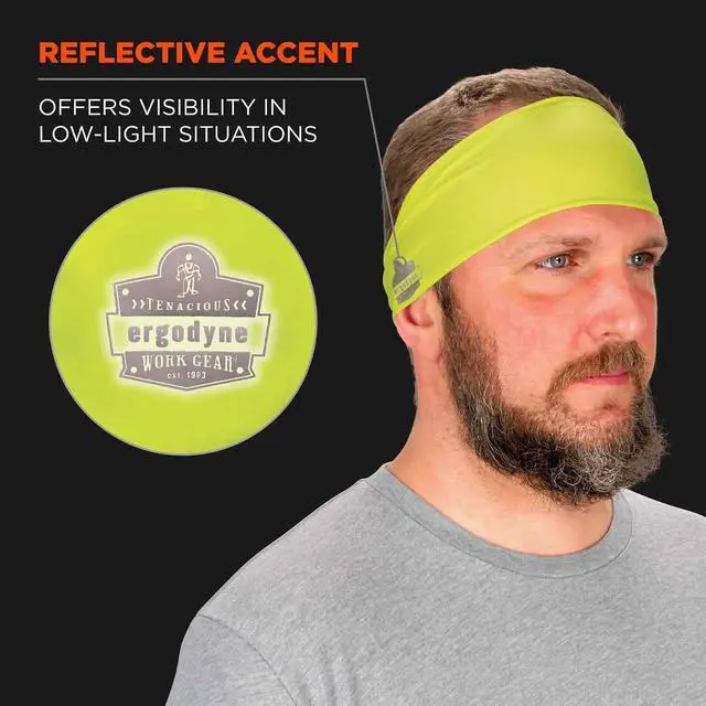 Alt view image 7 of 7 - Ergodyne Chill-Its 6634 Cooling Headband, Sports Headbands for Men and Women, Moisture Wicking