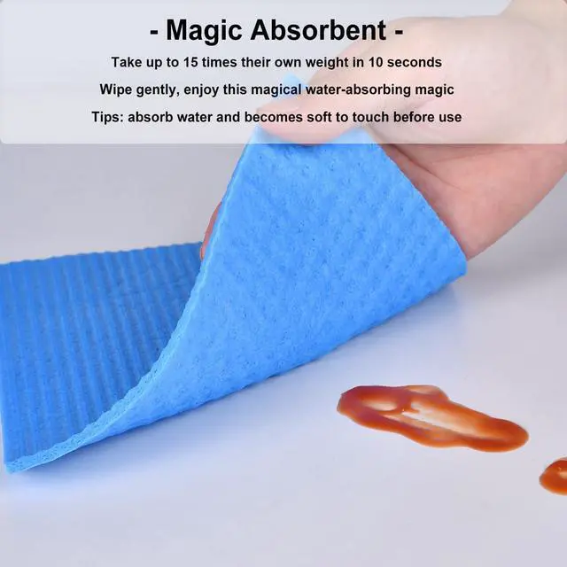 Alt view image 4 of 6 - METUUTER 10 Pack Swedish DishCloths for Kitchen Cleaning Dish Cloths | Reusable Kitchen Dishcloths, Swedish Dish Towels Compostable Cellulose Dish Clothes for Household, Multi-Surface Use
