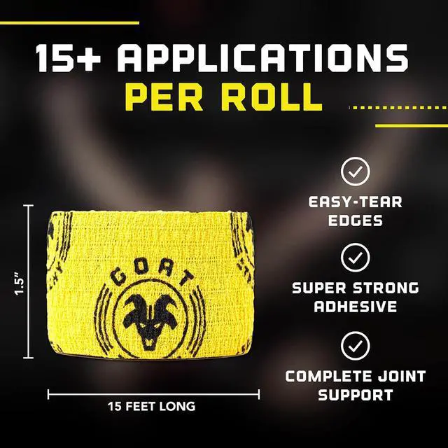 Alt view image 6 of 7 - Goat Tape Super Stretchy Thumb Tape - Weightlifting Hook Grip Tape & WOD Tape for Cross Training, Gym Workout Tape, Athletic Finger Wrap - Flexes with Every Move - 15 Feet per Roll (Orange 2-Pack)