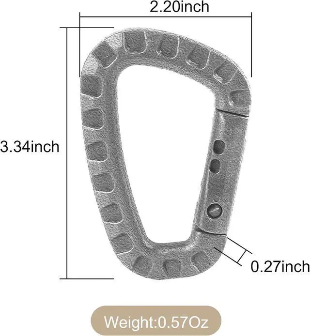 Alt view image 3 of 6 - 16 Pack Tactical Carabiners Keychain D Rings Spring Snap Gear Clip Utility Hooks Backpack Hanging Buckle Travelling for Camping