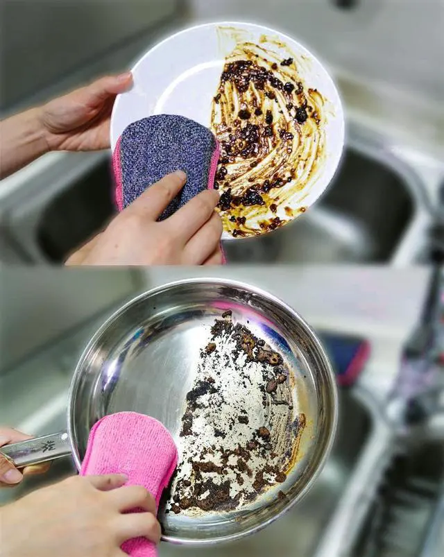 Alt view image 4 of 5 - UPSTAR Dish Sponges Kitchen, Microfiber Cleaning Scrubber for Dishwashing, Sink, Basin and Multi-Pupose, Non-Scratch Pack of 6
